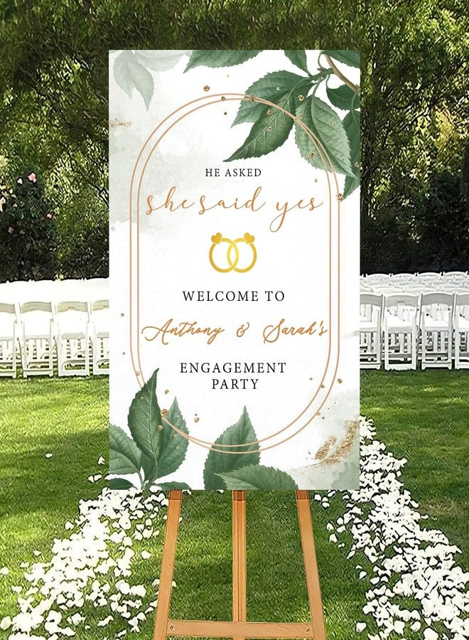 Theme My Party Customised Engagement Ceremony Welcome Sign Board I Personalized Pre Wedding Engagement Wedding Sign Board I Indian Ceremony Welcome Sign for Engagement - Image 1